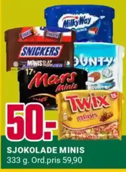 Europris Sjokolade minis tilbud