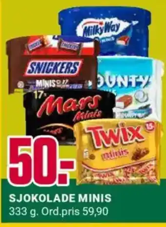 Europris Sjokolade minis tilbud