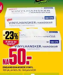 Europris Engangshansker vinyl tilbud