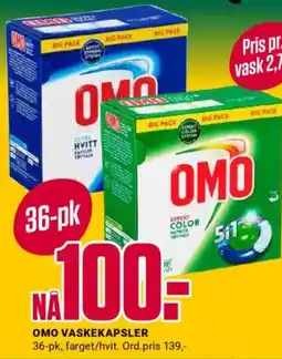 Europris Omo vaskekapsler tilbud