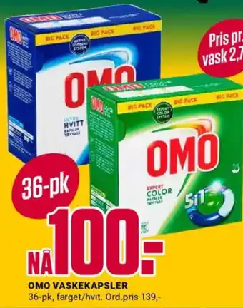 Europris Omo vaskekapsler tilbud