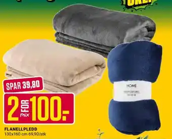 Europris Flanellpledd tilbud