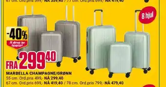 Europris MARBELLA CHAMPAGNE/GRØNN tilbud