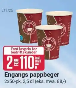 Europris Engangs pappbeger tilbud