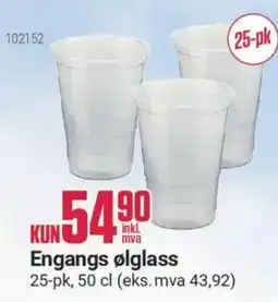 Europris Engangs ølglass tilbud