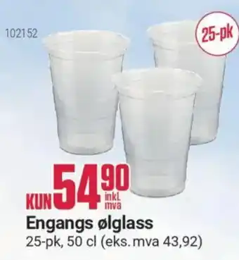 Europris Engangs ølglass tilbud