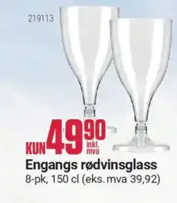 Europris Engangs rødvinsglass tilbud