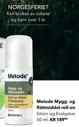 Apotek 1 Metode Mygg- og flåttmiddel roll-on tilbud