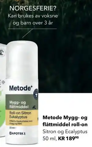 Apotek 1 Metode Mygg- og flåttmiddel roll-on tilbud