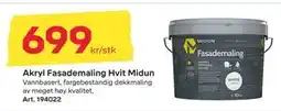 Byggmax Akryl Fasademaling Hvit Midun tilbud