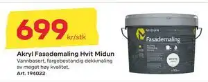 Byggmax Akryl Fasademaling Hvit Midun tilbud