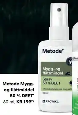 Apotek 1 Metode Mygg- og flåttmiddel 50 % DEET tilbud