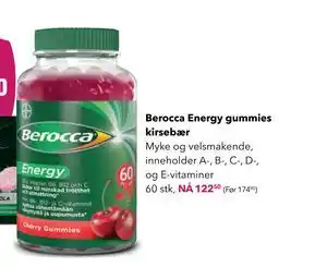 Apotek 1 Berocca Energy gummies kirsebær tilbud