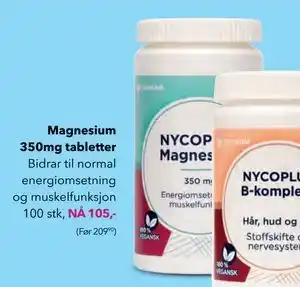Apotek 1 Magnesium 350mg tabletter tilbud
