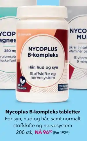 Apotek 1 Nycoplus B-kompleks tabletter tilbud