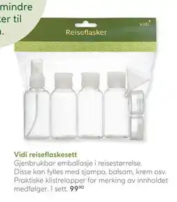 Vitusapotek Vidi reiseflaskesett tilbud