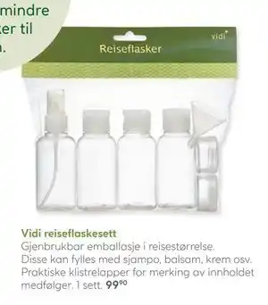 Vitusapotek Vidi reiseflaskesett tilbud