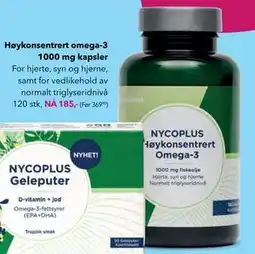 Apotek 1 Høykonsentrert omega-3 1000 mg kapsler tilbud