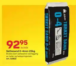 Byggmax Settesand 0-4mm 25kg tilbud
