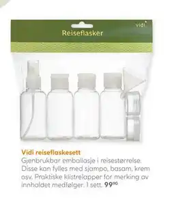 Vitusapotek Vidi reiseflaskesett tilbud