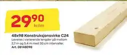 Byggmax 48x98 Konstruksjonsvirke C24 tilbud