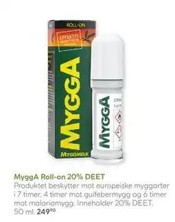 Vitusapotek MyggA Roll-on 20% DEET tilbud