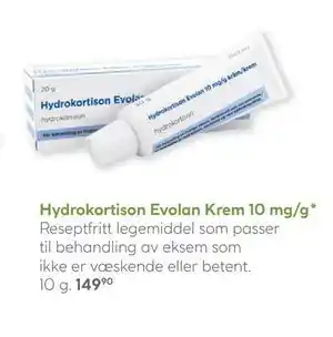Vitusapotek Hydrokortison Evolan Krem 10 mg/g tilbud