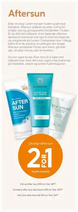 Vitusapotek Utvalgt Aftersun tilbud