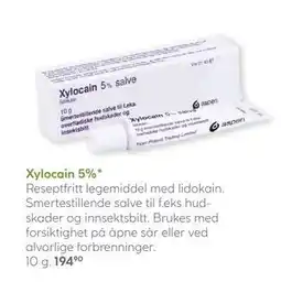 Vitusapotek Xylocain 5% tilbud