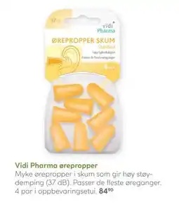 Vitusapotek Vidi Pharma ørepropper tilbud
