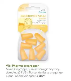 Vitusapotek Vidi Pharma ørepropper tilbud