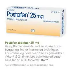 Vitusapotek Postafen tabletter 25 mg tilbud