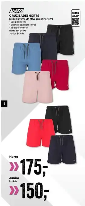 Sport Outlet CRUZ BADESHORTS tilbud
