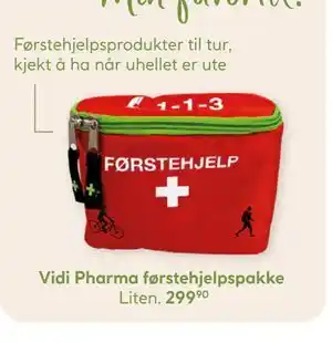 Vitusapotek Vidi Pharma førstehjelpspakke tilbud