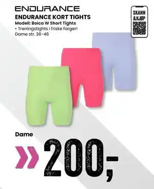 Sport Outlet ENDURANCE KORT TIGHTS tilbud