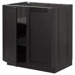 IKEA Metod Benkeskap m hylleplate/2 dører, svart/lerhyttan svartbeiset, 80x60 cm tilbud