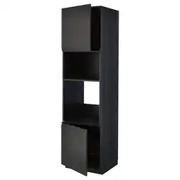 IKEA Metod Høyskap f ovn/mikro m 2 dører/hylle, svart/upplöv matt antrasitt, 60x60x220 cm tilbud
