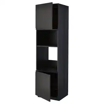 IKEA Metod Høyskap f ovn/mikro m 2 dører/hylle, svart/upplöv matt antrasitt, 60x60x220 cm tilbud