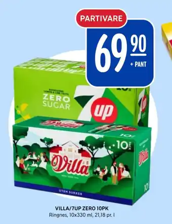 Rema 1000 Villa/7up zero 10pk tilbud