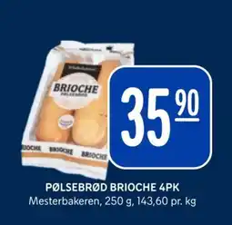 Rema 1000 MESTERBAKEREN Pølsebrød brioche 4pk tilbud