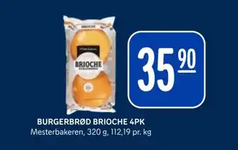 Rema 1000 MESTERBAKEREN Burgerbrød brioche 4pk tilbud