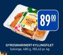 Rema 1000 SOLVINGE Gyrosmarinert kyllingfilet tilbud