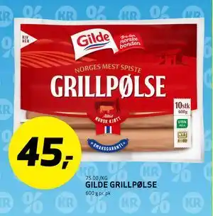 Bunnpris GILDE GRILLPØLSE tilbud