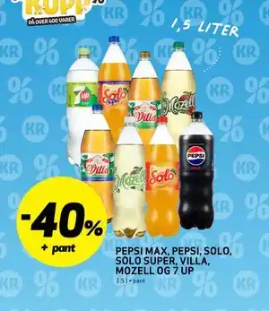 Bunnpris Pepsi Max, Pepsi, Solo, Solo Super, Villa, Mozell og 7 UP tilbud