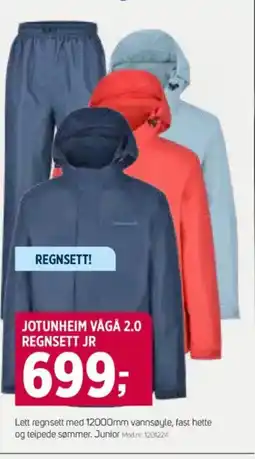 Sport 1 JOTUNHEIM VÅGÅ 2.0 REGNSETT JR tilbud