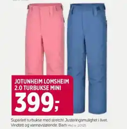 Sport 1 Jotunheim lomsheim 2.0 turbukse mini tilbud