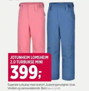 Sport 1 Jotunheim lomsheim 2.0 turbukse mini tilbud