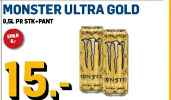 Price Lagerbutikk MONSTER ULTRA GOLD tilbud
