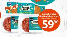 Joker Lakseburger/ Big Beef/Big Juicy Lerøy/Folkets, tilbud