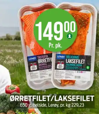 Kiwi LERØY Ørretfilet/laksefilet tilbud